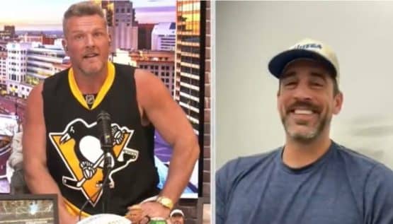 Pat McAfee and Aaron Rodgers