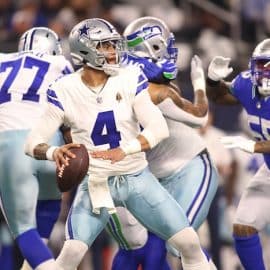 Dallas Cowboys quarterback Dak Prescott (4) throws a pass