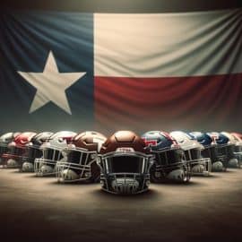 football helmets texas flag