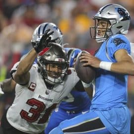 panthers bryce young under pressure from bucs (1)