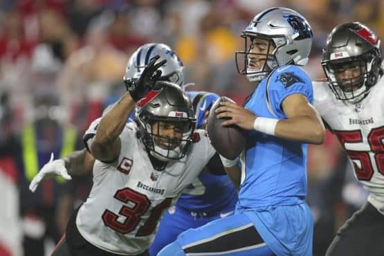 panthers bryce young under pressure from bucs (1)