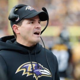 Baltimore Ravens defensive coordinator Mike Macdonald