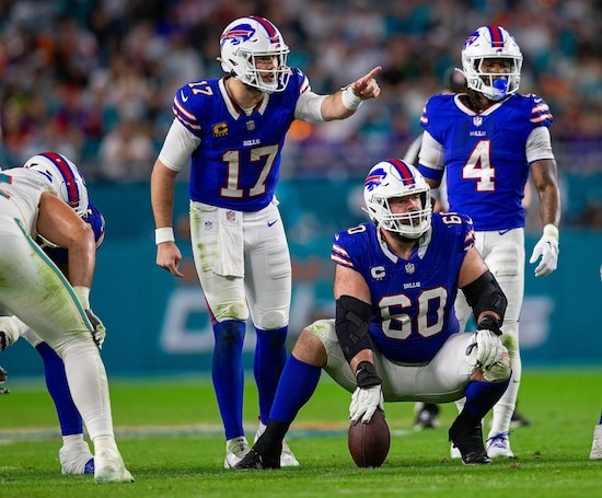 Buffalo Bills quarterback Josh Allen (17) in action