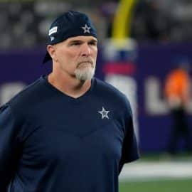 Dallas Cowboys defensive coordinator Dan Quinn at MetLife Stadium