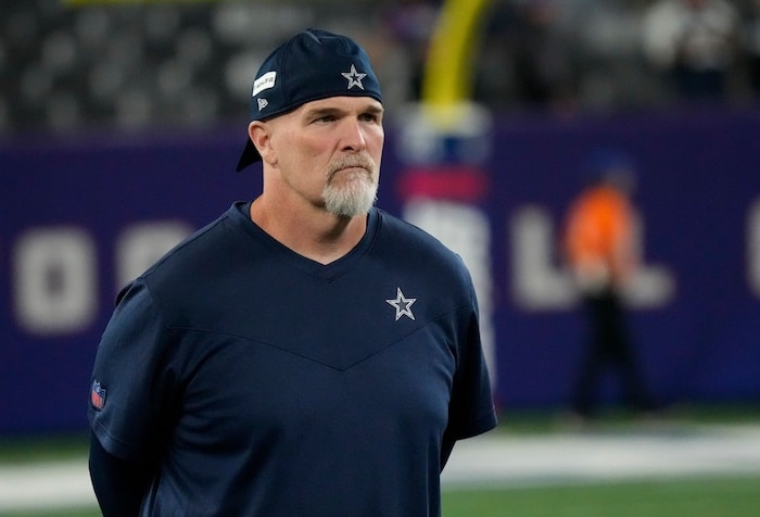 Dallas Cowboys defensive coordinator Dan Quinn at MetLife Stadium