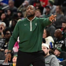Milwaukee Bucks head coach Adrian Griffin
