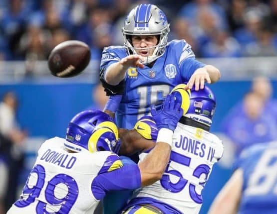 jared goff in playoff game vs rams (1)