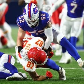 travis kelce tackled in divisional game vs bills (1)