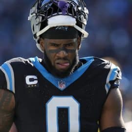 Carolina Panthers linebacker Brian Burns (0)