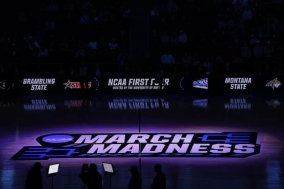 General view of the March Madness logo