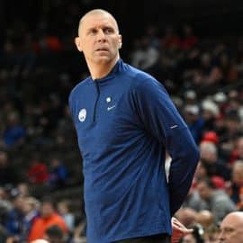 Brigham Young Cougars head coach Mark Pope