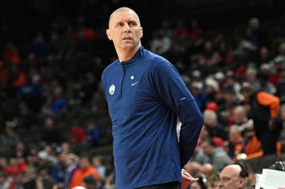 Brigham Young Cougars head coach Mark Pope