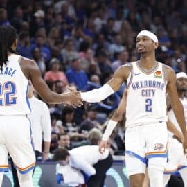 Oklahoma City Thunder Shai Gilgeous-Alexander and Cason Wallace