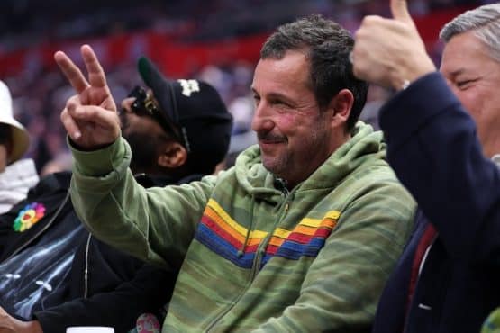 Actor Adam Sandler attends the NBA game.